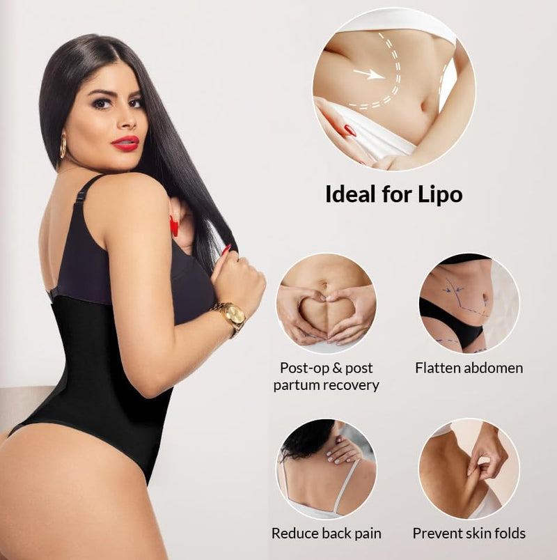 Forma Tu Cuerpo Lipo Foams Post Surgery Post-Operative Liposuction Recovery Compression 360 Tummy Tuck Foam (Black + Short 360 Lipo Foam, X-Small) Black + Short 360 Lipo Foam
