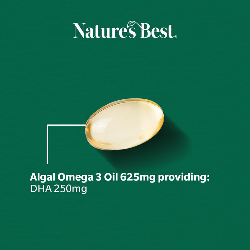 Pure Plant Power: Vegan Omega 3 Oil 625mg - 60 Vegan Capsules, 2-Month Supply | High-Strength DHA, 100% Sustainable, One-A-Day, Contributes to the Maintenance of Normal Vision & Brain Function