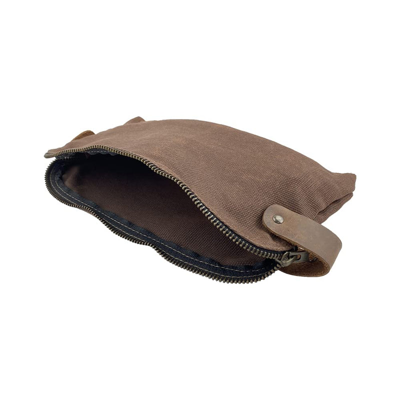 Hide & Drink, Large All Purpose Dopp Kit Utility Bag, Waxed Canvas, Handmade, Honey Bourbon
