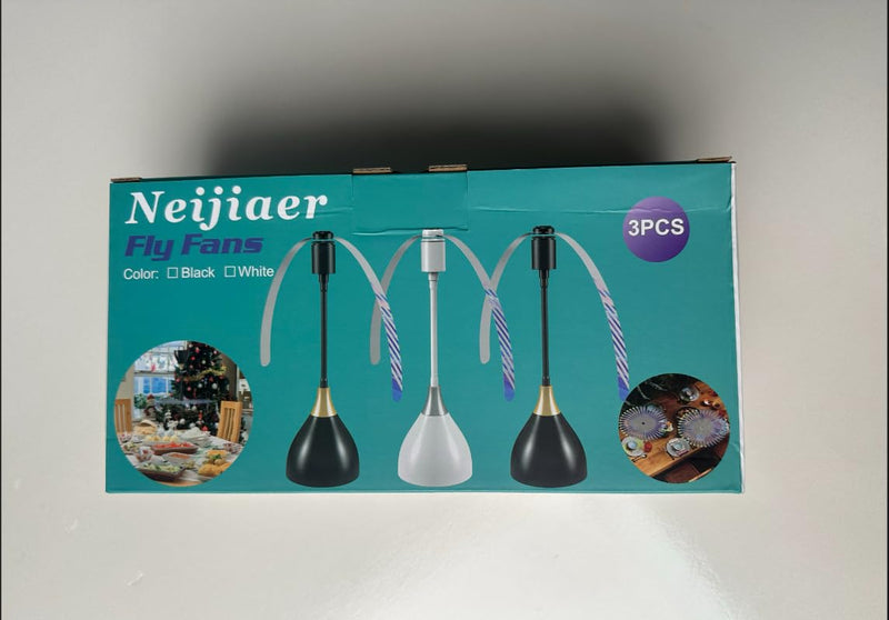 [Australia] - Fly Fans for Tables, Practical Fly Repellent Fan with Soft Blades, USB or Batteries Powered, Soundless and Portable Fly Fan Keeps Your Food Clean(3 Pack) 3 pack Black 