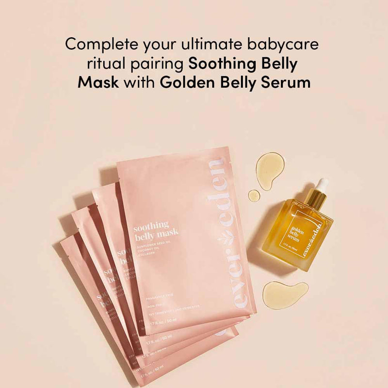 [Australia] - Evereden Soothing Belly Mask - 4 Belly Masks for Pregnant Women - One Size - Hydrating, Nourishing, & Soothing Pregnancy Skin Care Belly Masks - Clean & Vegan Pregnancy & Maternity Products 1 Count (Pack of 4) 