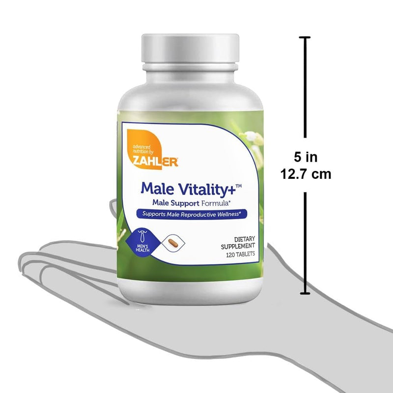 Zahler Male Vitality+ and Fertility Supplements, Male Formula Supporting Energy and Reproductive Wellness, Certified Kosher, 120 Tablets