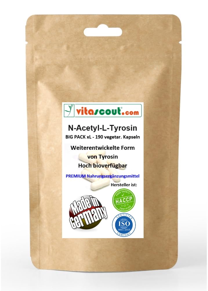 [Australia] - N-Acetyl L-Tyrosine 500mg (NALT) – 190 Vegan Capsules – Essential Amino Acid with Improved Availability – Without GMOs 