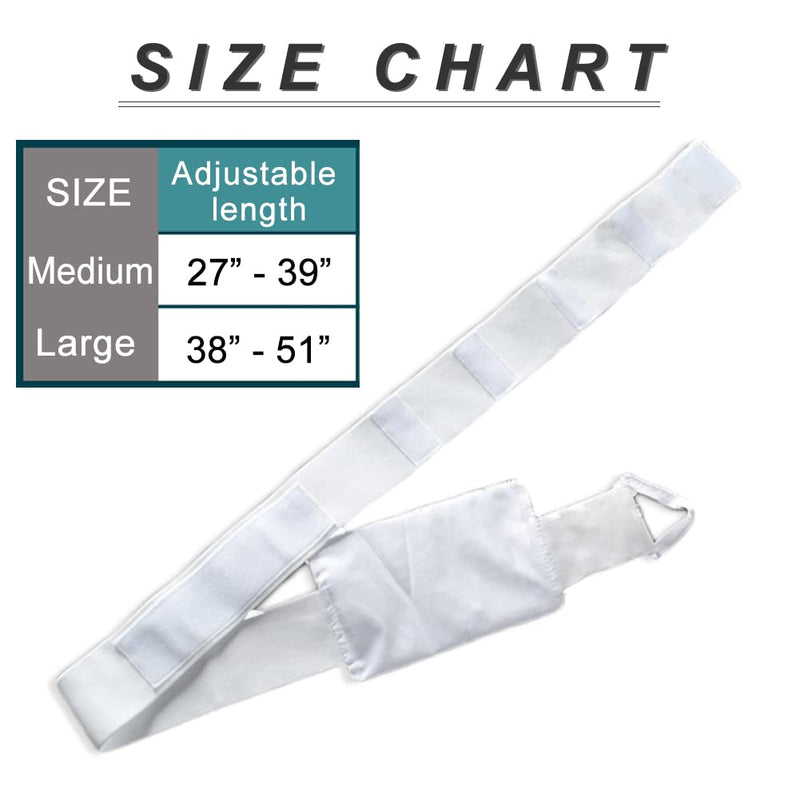 [Australia] - G-Tube Belt Feeding Tube Peg PD Cotton Covers Peritoneal Dialysis Catheter Supplies Abdominal Holder Accessories Adjustable for Secure Gastrostomy Line Women Men White Medium(27-39 inch) Medium (Pack of 1) 