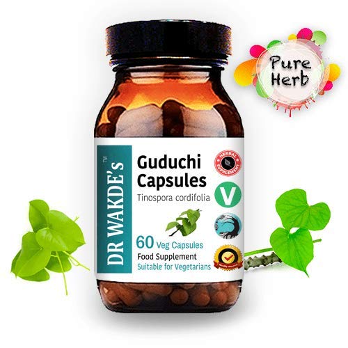 DR WAKDE'S Guduchi Capsules (Tinospora cordifolia) - 60 Veg Caps | 100% Pure, All-Natural Supplement | Vegan, Plant-Based, Supports Immune Health and Vitality