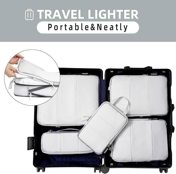 BAGAIL 8 Set Packing Cubes and 6 Set Ultralight Compression Packing Cubes