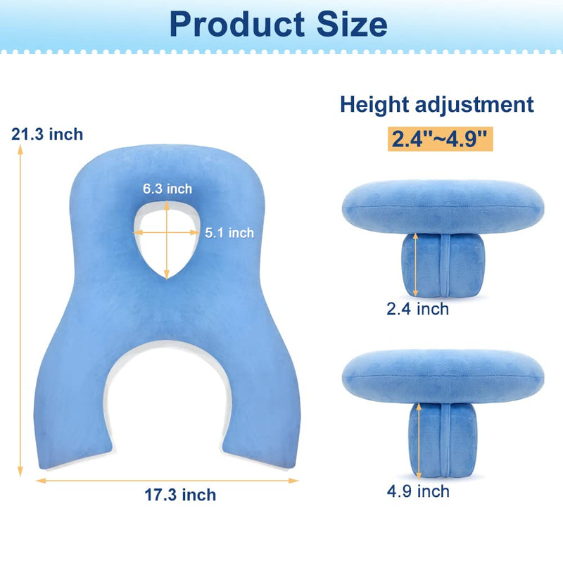 [Australia] - AOSSA Face Down Pillow After Eye Surgery BBL Bed for Sleeping Medical Prone Pillow Retina Surgery Vitrectomy Recovery Equipment Stomach Sleeper Pillow Bed Massage Face Cradle Cushion Blue 