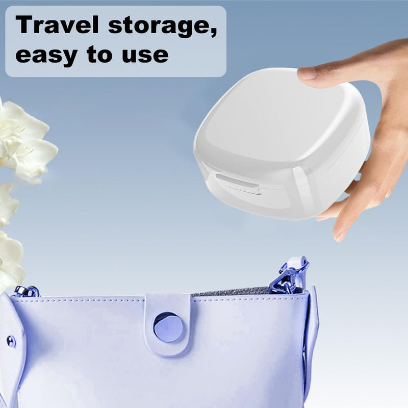 [Australia] - GmeDhc Braces box with sieve, portable denture box cover, invisible braces storage box, denture box, for holder, cleaning box white B 