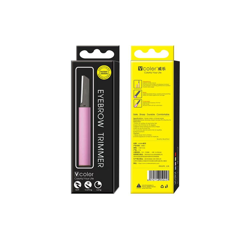 [Australia] - Exfoliating Eyebrow Razor Dermaplaning Tool Eyebrow Trimmer with 4 Replacement Blades, Facial Razors for Women Aluminum Alloy Handle & Stainless Steel Blade (pink) pink 1 Count (Pack of 1) 