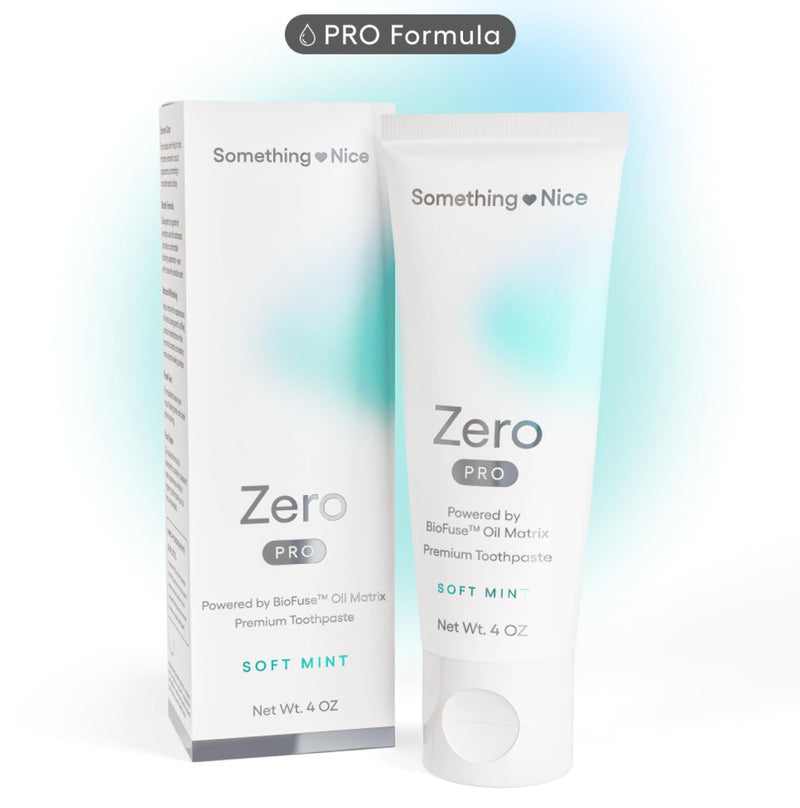 Something Nice Zero Pro Toothpaste - 10% Nano Hydroxyapatite Toothpaste Fluoride Free with BioFuse Oil Matrix, Remineralizing, Whitening and Enamel Repair for Sensitive Teeth, Adults & Kids, Mint, 4oz