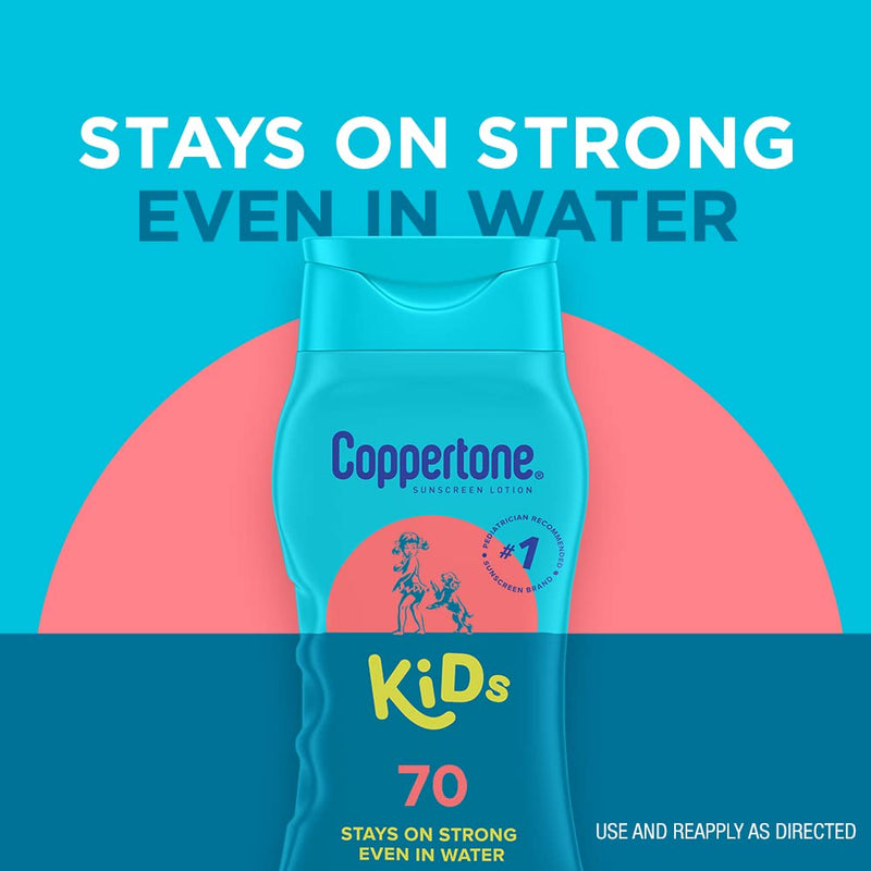 [Australia] - Coppertone Kids Sunscreen Lotion, SPF 70 Sunscreen for Kids, Water Resistant Sunscreen Lotion, 8 Fl Oz 