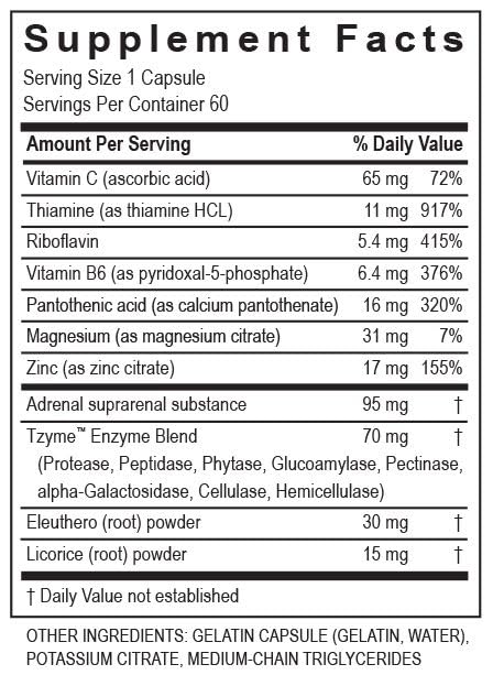[Australia] - Transformation Enzymes Adrenal Complex - 60 Capsules - Synergistic Formulation of Herbs and Vitamins to Support a Healthy Endocrine System 