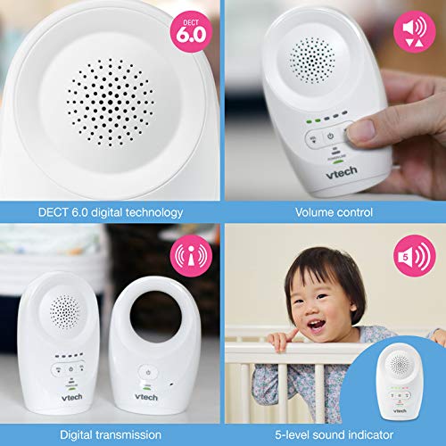 [Australia] - VTech DM1111, Enhanced Range Digital Audio Baby Monitor, 1 Parent Unit, White 