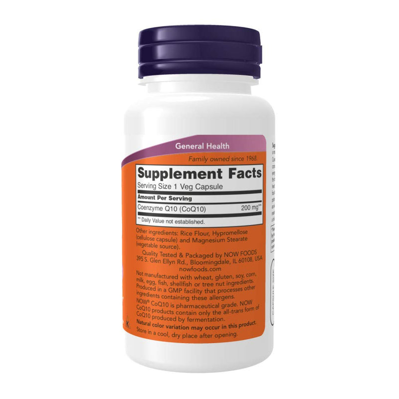 NOW Supplements, CoQ10 (Coenzyme Q10) 200 mg, Cardiovascular Health*, 60 Veg Capsules & Supplements, Super Enzymes, Formulated with Bromelain, Ox Bile, Pancreatin and Papain,180 Capsules