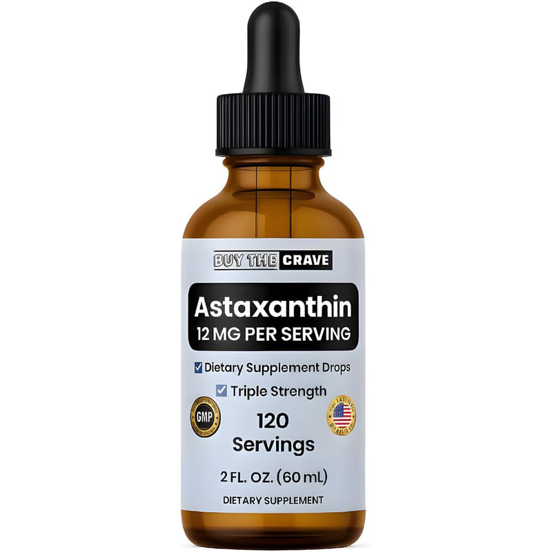 [Australia] - Astaxanthin Liquid Drops Infused with Cold Pressed Extra Virgin Olive Oil ‚Äì 12mg per Serving ‚Äì Natural Antioxidant Support ‚Äì 2 fl oz Dropper Bottle ‚Äì Vegan, Non-GMO 