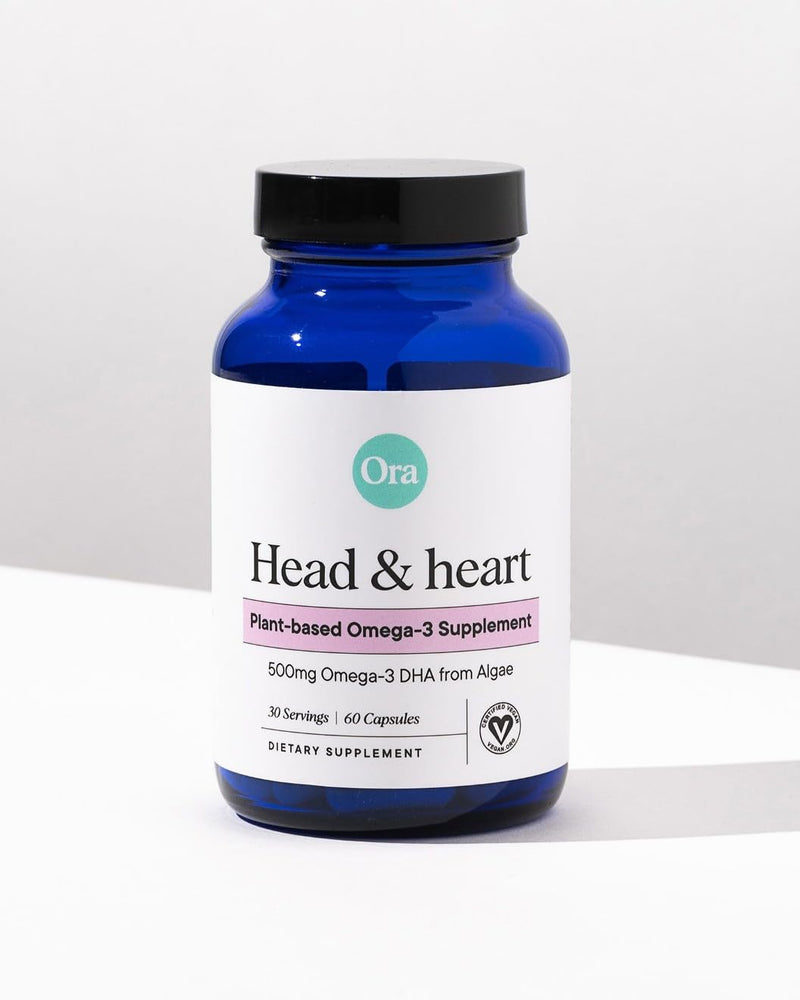 [Australia] - Ora Organic Vegan Omega 3 Supplement - 500mg DHA for Brain, Eye, and Heart Health - Made from Sustainable Algae - 60 Capsules 