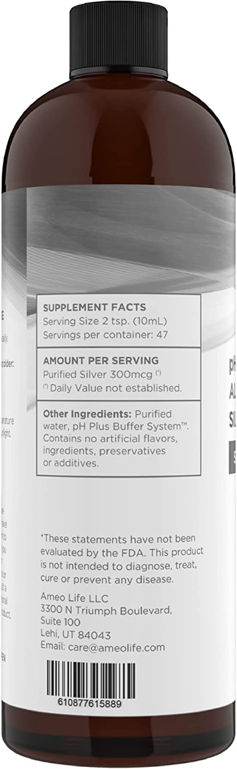 [Australia] - Colloidal Silver Liquid - Structured Silver Water with 30ppm Colloidal Silver pH Balanced for Daily Immune and Gut Support 16 oz 16 Fl Oz (Pack of 1) 
