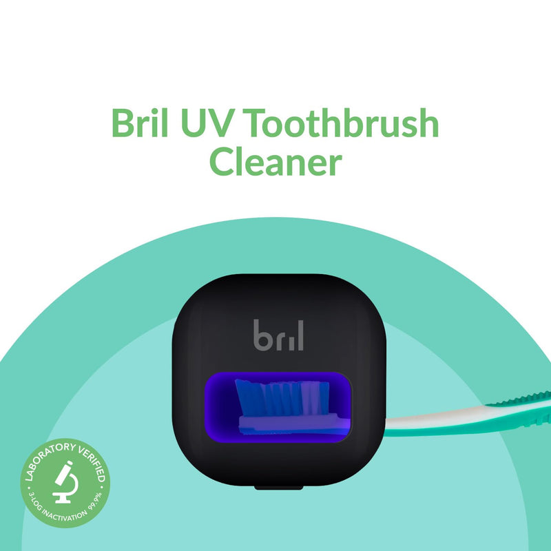 [Australia] - Bril UV-C Toothbrush Cleaner, Portable Brush Cover, Holder, and Travel Case for Any Size Toothbrush, Black 
