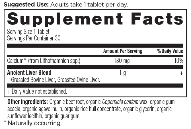 Ancient Nutrition Grass-Fed and Wild Organ Blend Tablets, Once Daily Once Daily Organ Blend
