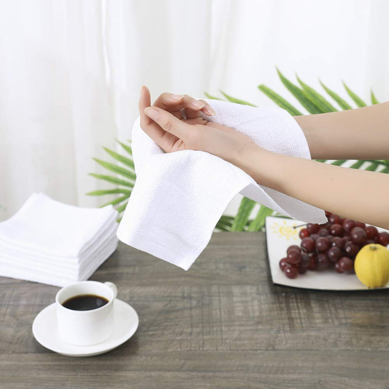 [Australia] - Dishcloths Kitchen Highly Absorbent Dish Rags 100% Cotton Dish Cloths for Washing Dishes, Cleaning (11 x 11 Inches, 12 pcs, White) 11x11 