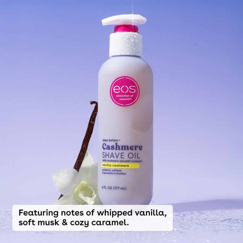 [Australia] - eos Cashmere Shave Oil, Vanilla Cashmere, Soothing Moisturizing, Prevents Irritation and Razor Burn, Bikini Area-Approved, Body Care, 6 fl oz 6 Fl Oz (Pack of 1) 