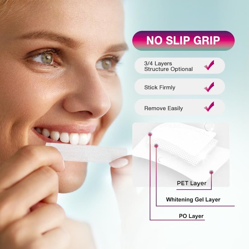 [Australia] - Peroxide Free Teeth Whitening Strips 14 Treatments - New Gentle Formula for Sensitive Teeth. Deep Stain Removal - Coconut Oil, Sage, Lemon Peel, Dead Sea Salt for Beautiful Bright Smile. (28 Strips) 