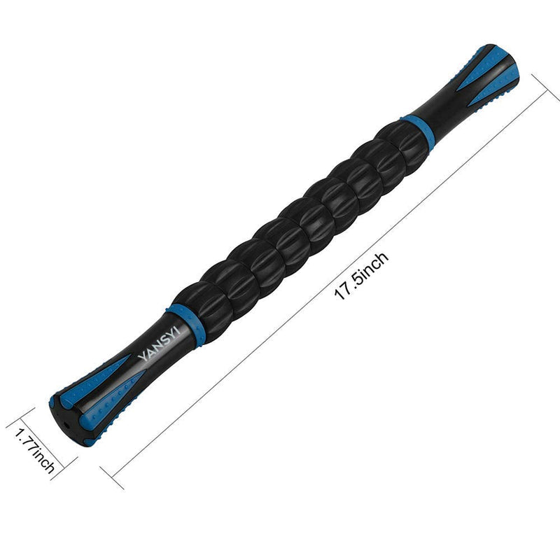 [Australia] - Yansyi Muscle Roller Stick for Athletes - Body Massage Stick - Release Myofascial Trigger Points Reduce Muscle Soreness Tightness Leg Cramps & Back Pain for Physical Therapy & Recovery (Blue 1) Blue 1 