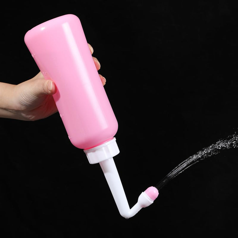 [Australia] - Peri Bottle Vaginal Douche- Postpartum and Perineal CareÔºåMulti-Functional Douche Bottle for Women, 2IN1 Short Punch+Long Punch, 500ml, Pink 