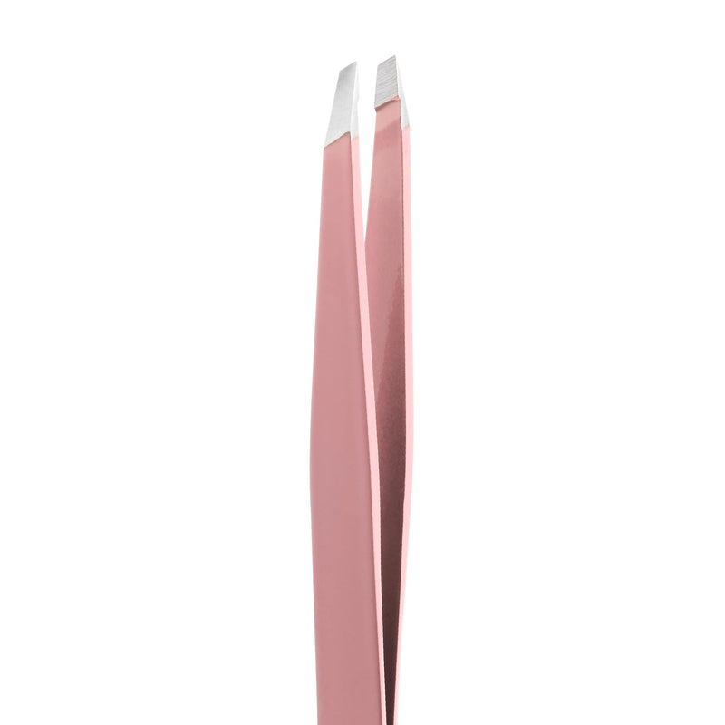 Rubis Classic Stainless Steel Slanted Tweezers for Precise Eyebrows and Hair Removal, 1K108, Pink,Rubis Switzerland Swiss Made World Renowned Precision