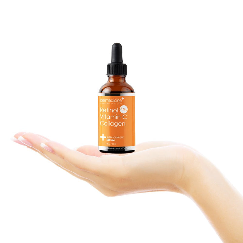 Retinol, Vitamin C and Collagen Face Serum, 1 fl oz | Formulated with glycerin and ceramide NP for a simple daily skincare routine 1 Fl Oz (Pack of 1)