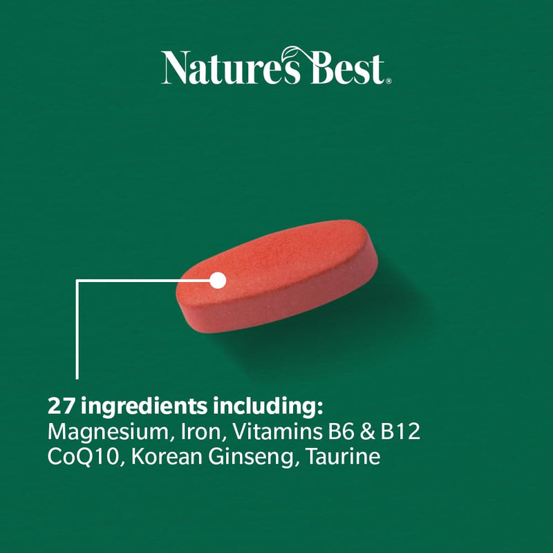 Nature's Best Multi-Max Recharge Multivitamin - with Vitamin B, C and Zinc - Energy & Immune Support - UK Made - 90 Tablets (1 Month's Supply)