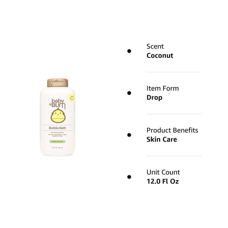 [Australia] - Baby Bum Foaming Bubble Bath | Tear Free for Sensitive Skin with White Ginger| Natural Fragrance | Gluten Free and Vegan | 12 FL OZ 