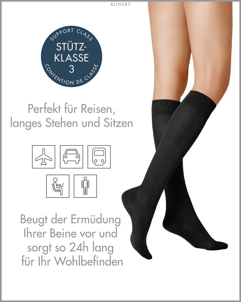 [Australia] - KUNERT women's knee socks Fly&Care® support class III effective support 30 DEN 39-40 Black 0070 