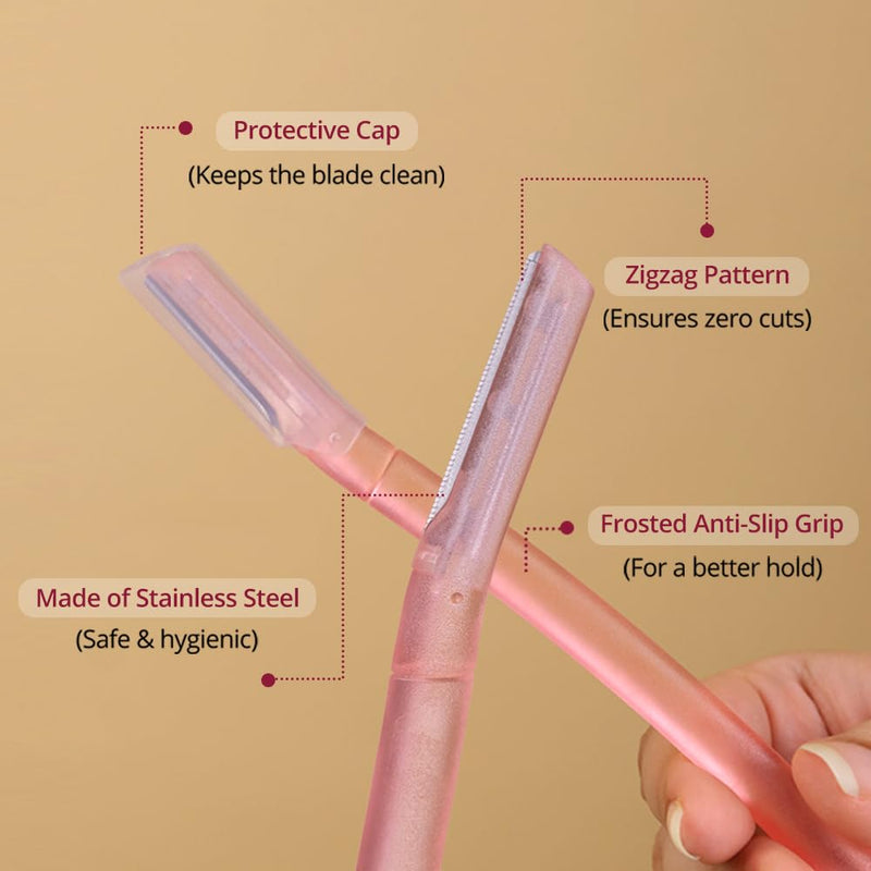 [Australia] - Carmesi Facial Razor for Women | Painless & Precision Face Hair Removal | for Peach Fuzz, Eyebrow, Chin & Upper Lip | Gentle Exfoliation & Smoother Skin | 3 Count (Pack of 2) 3 Count (Pack of 2) 