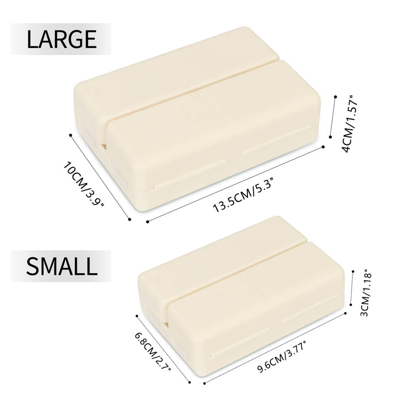 FYY Travel Pill Organizer, Pill Box Medicine Case-2pcs Beige | Easy to Use, Privacy Protection,Magnetic Foldable Pill Case for Purse or Pocket to Hold Vitamins,Supplements,Medication,2 Pcs Large (1 Piece), Small (1 Piece)