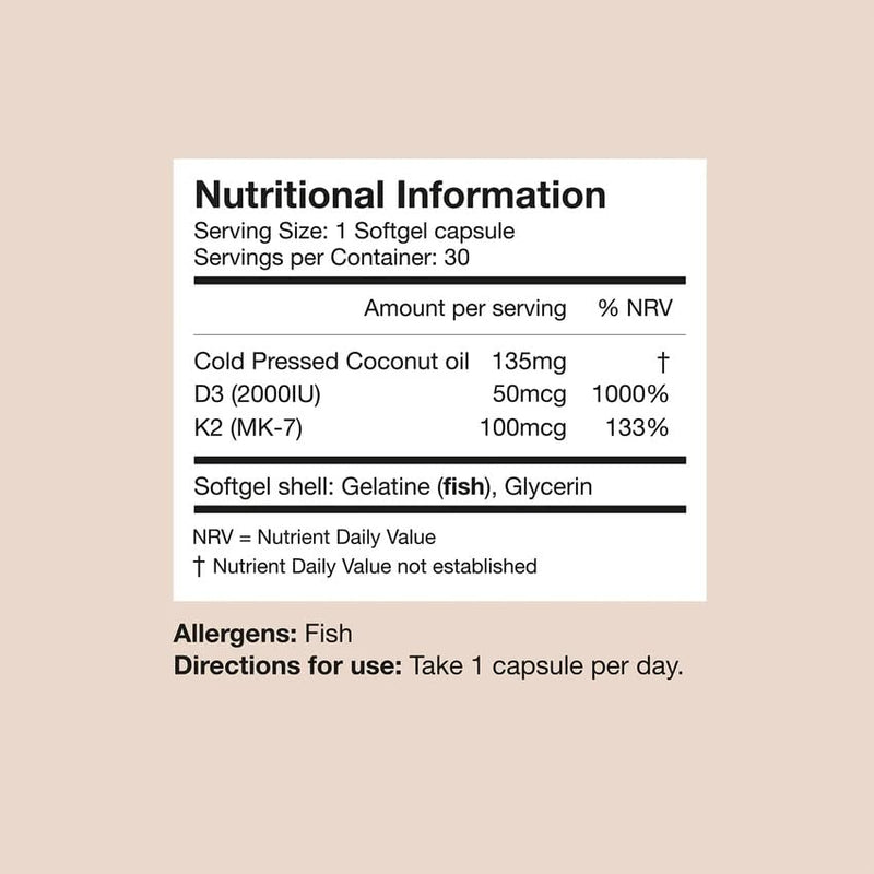CORREXIKO Vitamin D3 + K12 Soft Gels - High Strength 2000 IU & MK-7 100 MCG - Supports Bones, Heart & Immunity - Protect Arteries from Calcium Buildup - Synergistic Formula - 30 Gels, 1 Month Supply