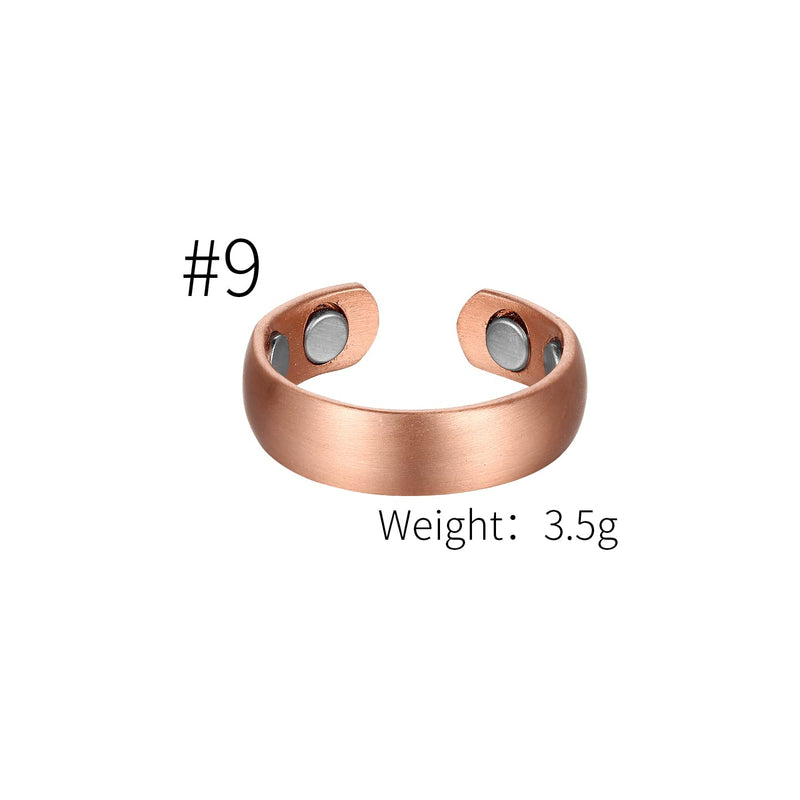[Australia] - BioMag Magnetic Rings for Women Men, Copper Ring for Fingers Thumb Rings Solid Pure Copper Jewelry Gift (Set of 3) Ring D 