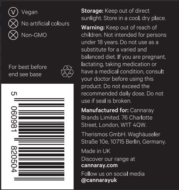 CANNARAY Magnesium Capsules 300mg with Added Valerian Root and Vitamin D. Supports Natural Sleep and Immunity