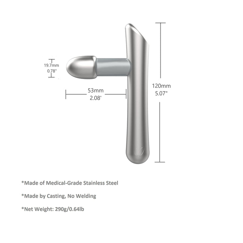 T-Bar Massage Tool - Myofascial & Foot Reflexology Massager, Stainless Steel, Heavy Duty