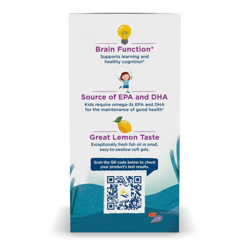 [Australia] - Nordic Naturals Complete Omega Jr., Lemon - 180 Mini Soft Gels - 283 mg Total Omega-3s & 35 mg GLA - Healthy Cognition, Nervous System Function - Non-GMO - 90 Servings 180 Count (Pack of 1) Standard Packaging 