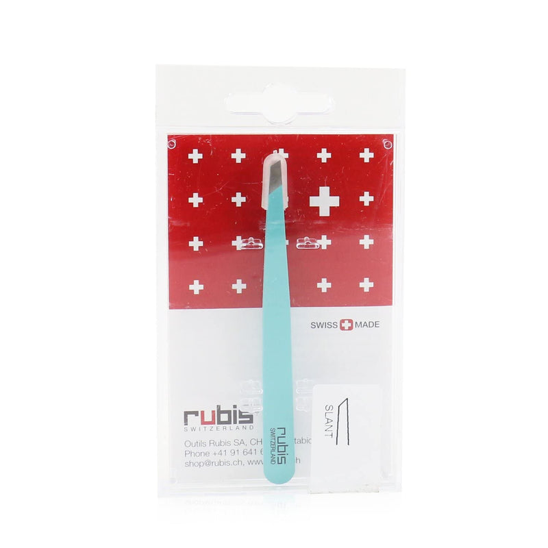 Rubis Tweezer Slanted Tip Stainless Steel Satin Blue