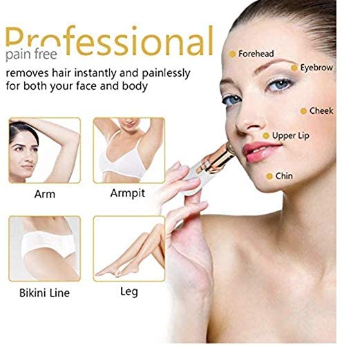 LA Beauty™ Facial Hair Remover for Women, Painless Lady Shaver, Peach Fuzz, Chin, Upper Lip Hair Removal with LED Light, Battery Included