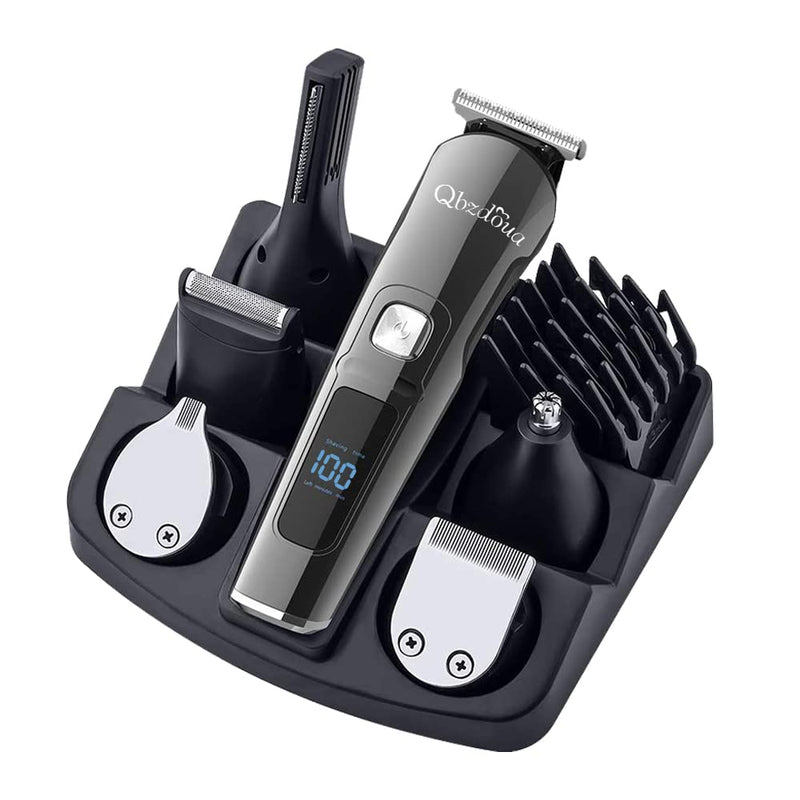 [Australia] - Mens Hair Clipper Beard Trimmer Cordless Mens Grooming Kit Trimmer for Beard Head Face and Body Waterproof IPX7 LED Power Display Black 