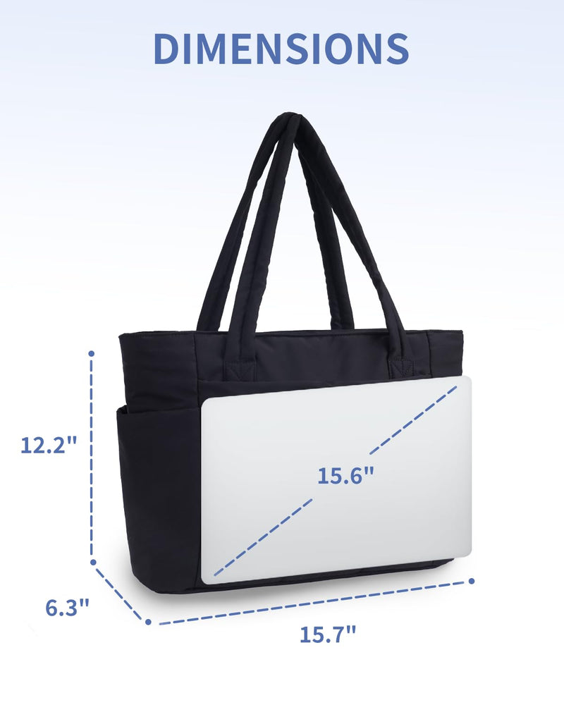 Wandering Nature puffer tote bag and makeup bag