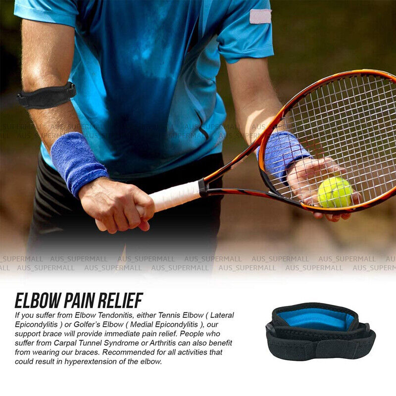 [Australia] - Tennis Elbow Brace With Compression Pad (2-Count) - Effective Pain Relief for Tennis & Golfer’s Elbow for Men & Women 