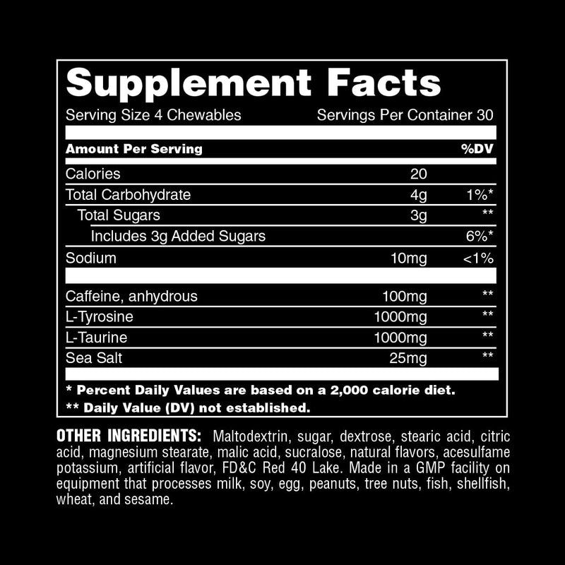 [Australia] - Animal Energy Chews - Fast Acting Caffeine, Nootropics, and Sea Salt Chewable Tablets for Focus and Fuel Endurance - Convenient and Delicious Pre Workout Chew Tabs for Men and Women - Mango Energy - Mango 120 Count (Pack of 1) 