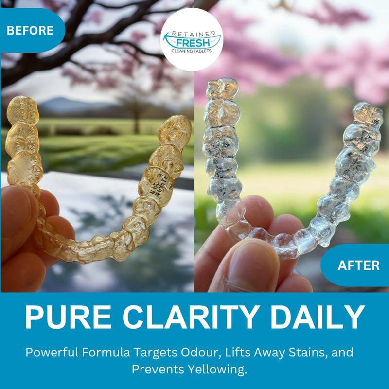 [Australia] - Retainer Cleaner Tablets - 36 Tablets 1 Month Retainer Fresh - Retainer Cleaning Tablets, Mouth Guard Cleaner, Denture Cleaner, Aligner Cleaner, Brite Retainer Tablets 