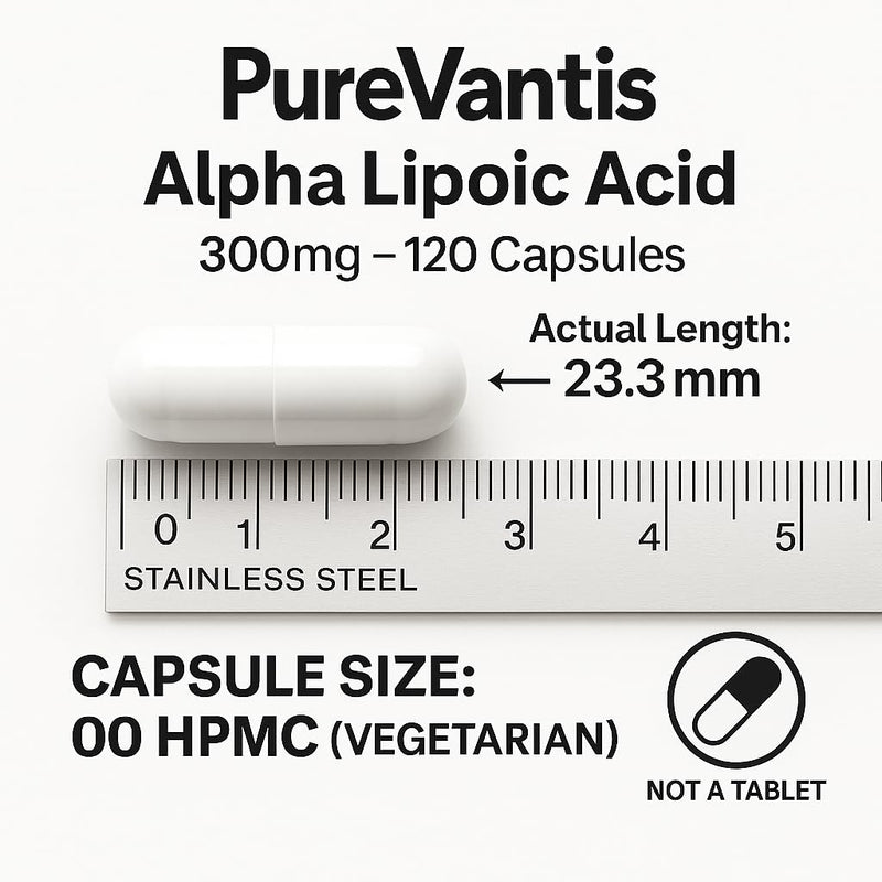 Alpha Lipoic Acid Supplement 300mg – 120 Capsules | R-ALA & S-ALA, Antioxidant & Energy Support, UK-Made