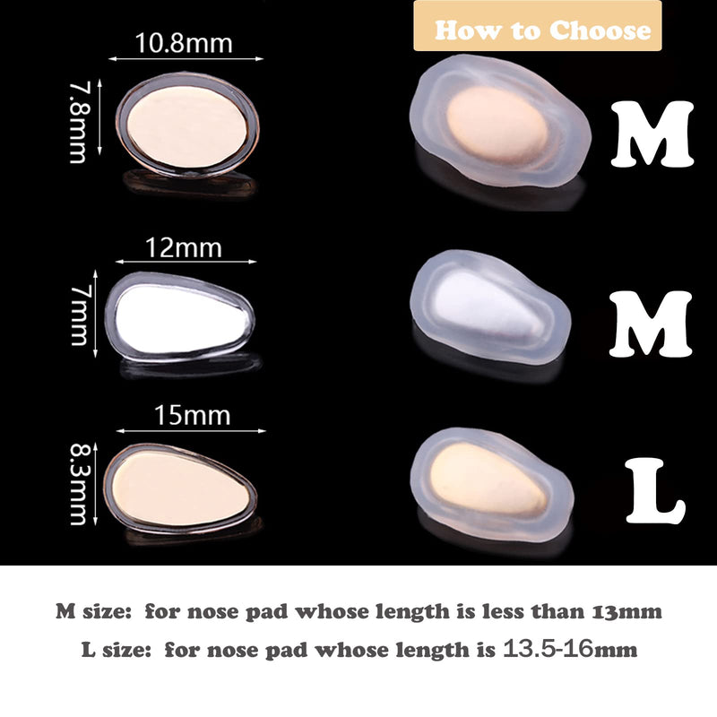 [Australia] - Eyeglass Nose Pad Covers, Slip-on Silicone Nose Pad for Glasses, Soft Eyeglass Repair Kit with Nose Piece pads, Anti-slip Eyewear Protective Covers Nose Bridge Pads(White,5 Pairs) White M size 