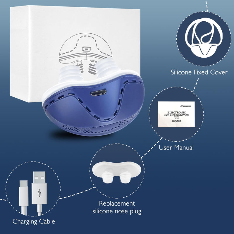 [Australia] - Anti Snoring Devices, Double Vortex Anti Snoring Device, Snoring Solution, Adjustable Wind Speed, Suitable for All Nose Shapes, Stop Snoring Suitable for Men and Women, Blue 